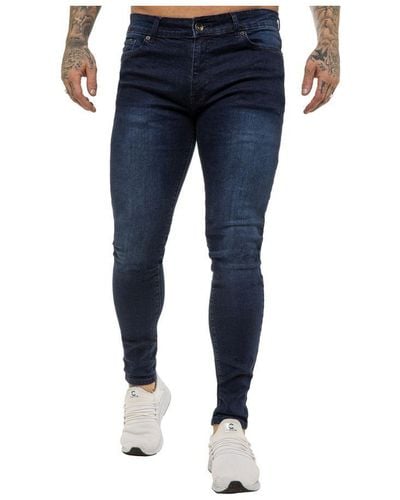 Enzo Skinny Super Stretch Denim Jeans - Blue