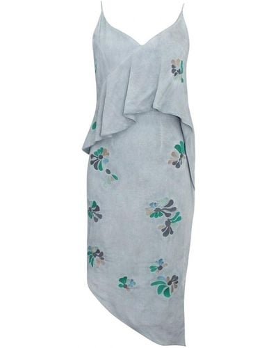 Label Lab Floral Ruffle Layer Dress - Blue