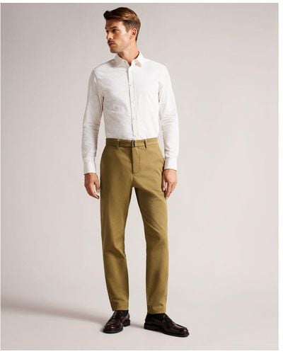 Ted Baker Quarts Halden Tapered Fit Chino - Natural
