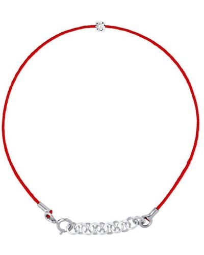 Diadema Diamond Bracelet Solitaire 0030 Cts Nylon Red 925 - Wit