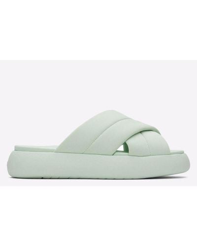 TOMS Mallow Crossover Slides Mixed Material - Green