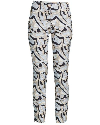 Gardeur Slim Fit Broek Zene14 Met All Over Print Lichtblauw