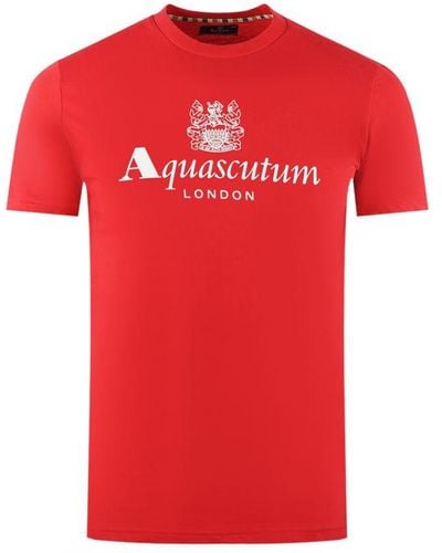 Aquascutum London Aldis Brand Logo T-Shirt - Red
