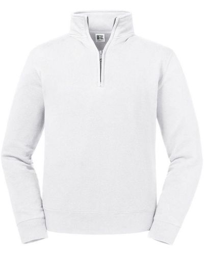 Russell Authentic Quarter Zip Sweatshirt () - White