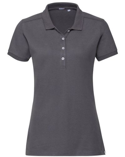 Russell Ladies Stretch Short Sleeve Polo Shirt (Convoy) - Grey