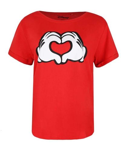 Disney Love Hands Mickey Mouse T-shirt (rood)