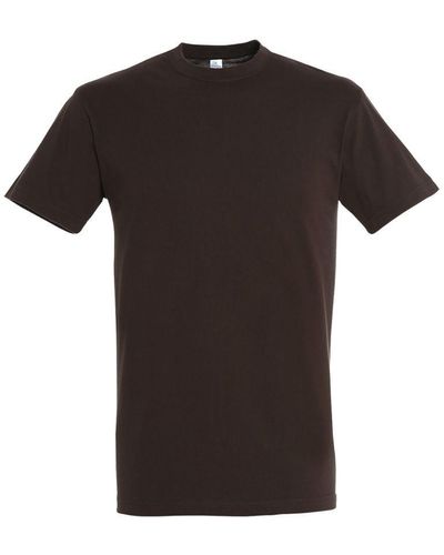 Sol's Regent T-shirt Met Korte Mouwen (chocolade) - Zwart