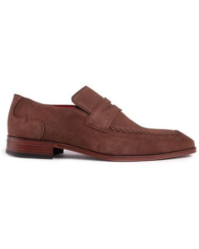 Jeffery West K699 Suede Loafer Shoes - Brown
