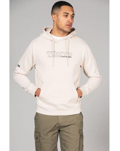 Tokyo Laundry Stone Cotton Blend Hoody With Branding Print - Multicolour