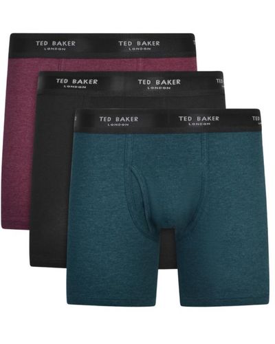 Ted Baker 3 Pack Cotton Boxer Brief - Blue