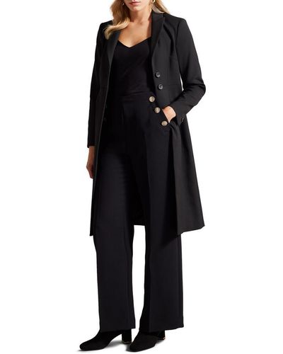 Ted Baker Remmiaa City Coat With Metal Hardware, Polyester/Viscose - Black