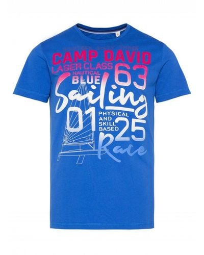 Camp David T-shirt - Blauw