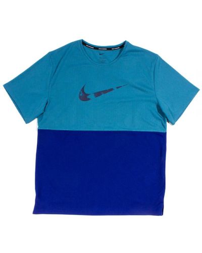 Nike Dri-fit Run Wild Swoosh Running Top - Blue