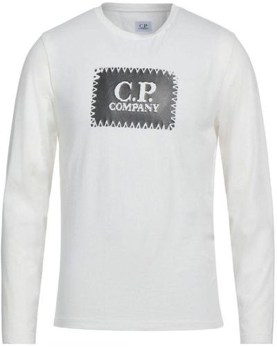 C.P. Company Block Chest Logo Long Sleeve T-Shirt - White