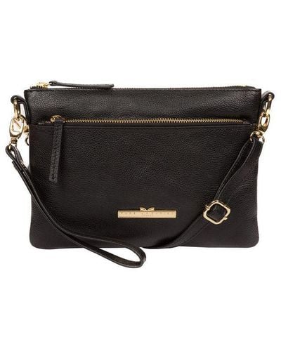Pure Luxuries 'Lytham' Leather Cross Body Clutch Bag - Black