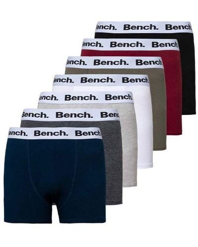 Bench Multicolour 7 Pack 'marcos' Cotton Blend Boxers - Blue