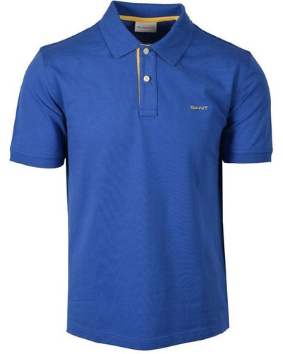 GANT Contrast Collar Ss Polo Shirt Rich - Blue