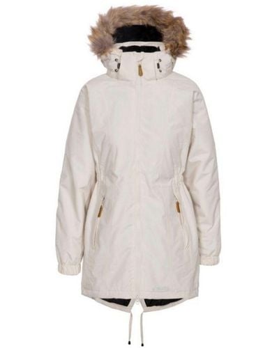 Trespass Ladies Celebrity Insulated Longer Length Parka Jacket - White
