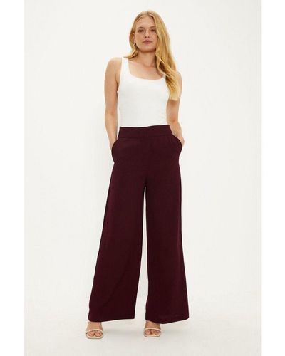 Oasis Crepe Wide Leg Trouser - Red