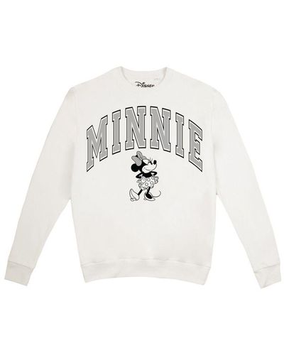 Disney Ladies Collegiate Minnie Mouse Sweatshirt () - White