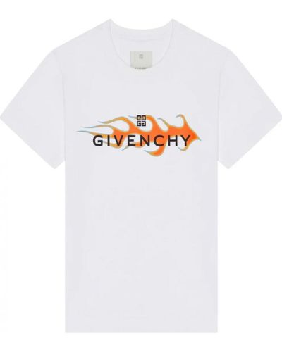 Givenchy Flames Logo Printed T-Shirt - White
