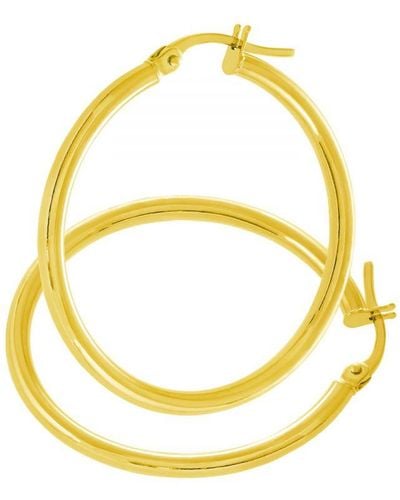 DIAMANT L'ÉTERNEL 9Ct Classic Hoop Earrings - Yellow
