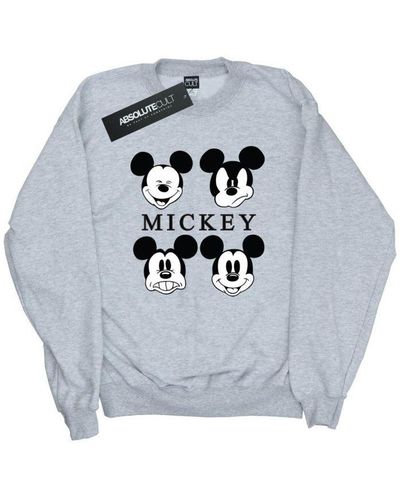Disney Four Heads Mickey Mouse Cotton Sweatshirt (Sports) - Grey