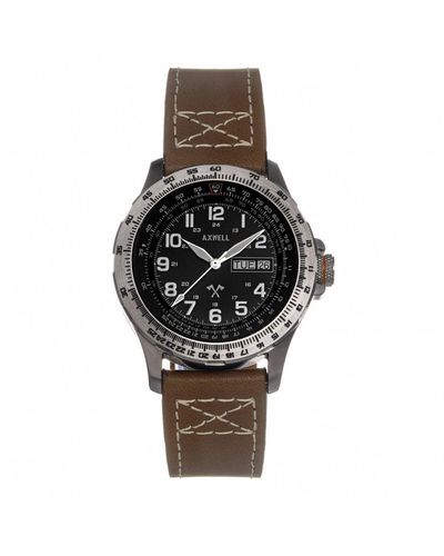 Axwell Blazer Horloge Met Leren Band - Zwart