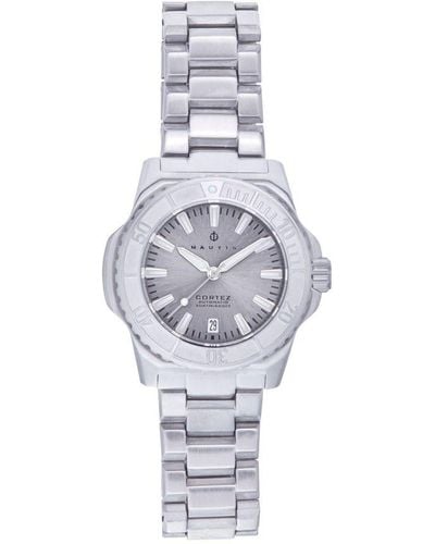Nautis Cortez Automatic Bracelet Watch W/Date - White