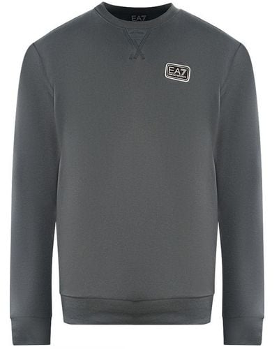 EA7 Branded Patch Logo Iron Gate Sweatershirt - Grey