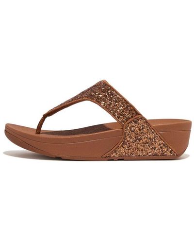 Fitflop S Fit Flop Shimma Glitter Toe-post Sandals - Brown