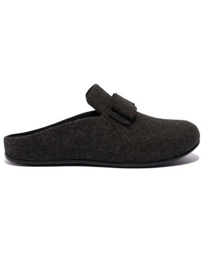 Fitflop S Fit Flop Chrissie Ii Haus E01 Bow Felt Slippers - Black