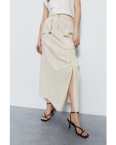 Warehouse Premium Tailored Maxi Skirt Lyocell - White
