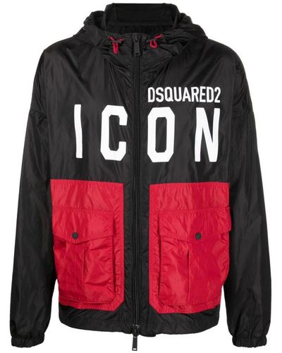 DSquared² Icon Logo Printed Jacket - Red