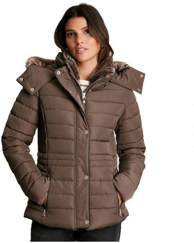 Joules Gosway Warm Padded Jacket Coat - Brown