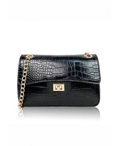 Where's That From 'Calypso' Shoulder Bag With Chain And Buckle Detail - Black