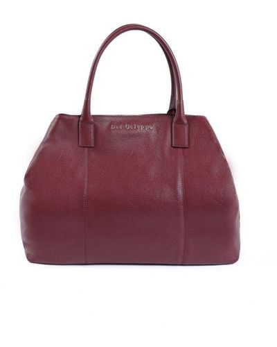 Dee Ocleppo Handbag Cornwall Bordeaux Leather - Purple