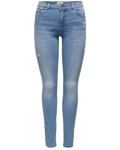 ONLY Skinny Jeans Onlwauw Light Medium Blue Denim - Blauw