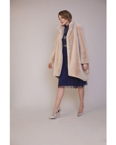 Jayley Oversized Faux Fur Coat - Natural