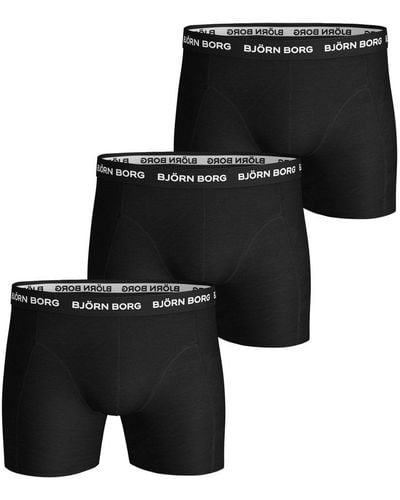 Björn Borg Björn - 3 Pairs Cotton Rich Comfort Stretch Fit Boxer Shorts - Black