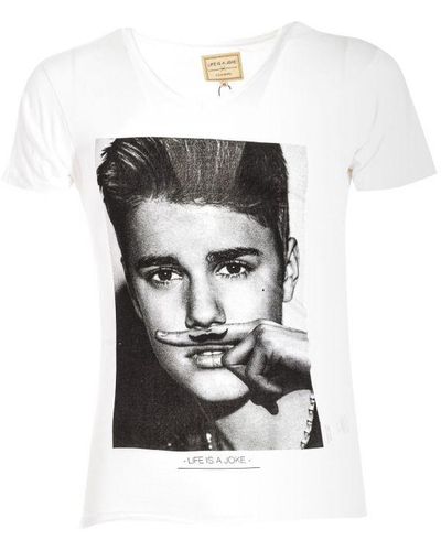ELEVEN PARIS Bieber 13F1Lt001 Short Sleeve T-Shirt - White