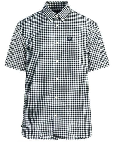 Fred Perry Gingham Casual Shirt Cotton - Blue