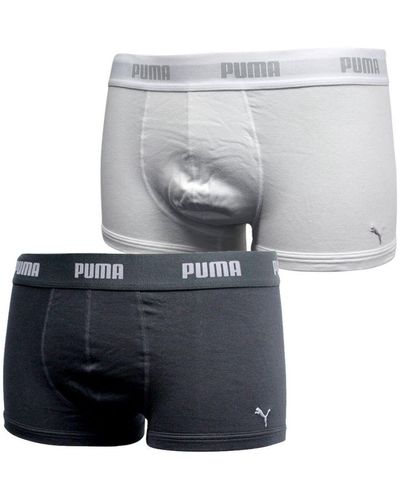 PUMA 1 Pack Underwear Boxer Shorts Stretch Waist Black White 493102 R A189c Textile - Grey