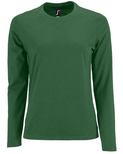 Sol's Ladies Imperial Long Sleeve T-Shirt (Bottle) - Green