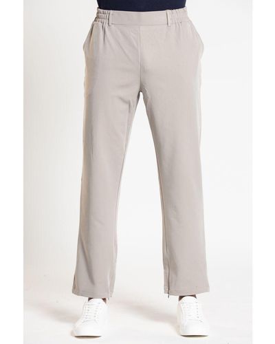 Jameson Carter Stone 'alpha' Relaxed Fit Trousers With Ankle Zip Viscose - White