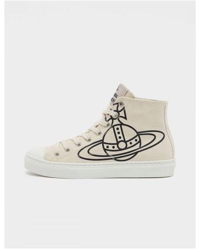 Vivienne Westwood Womenss Canvas Plimsole High Top Trainers - White