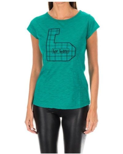 Armand Basi Womenss Short Sleeve Round Neck T-Shirt Adm0099 - Green