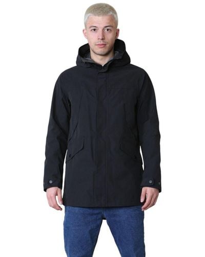 Marks & Spencer And Cotton Blend Hooded Mac Stormwear Jacket - Blue