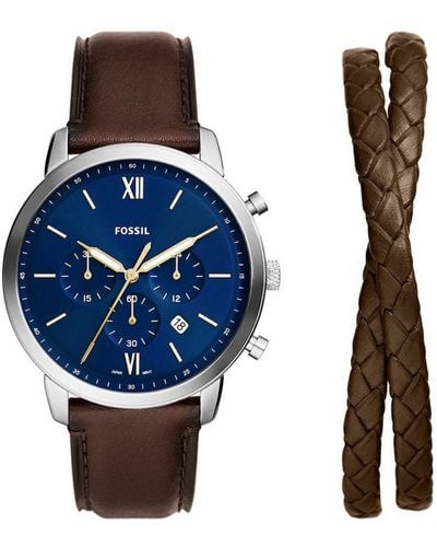 Fossil Neutra Watch Fs6018Set Leather (Archived) - Blue