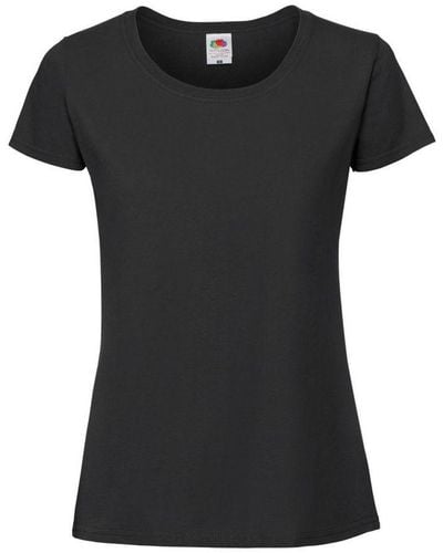 Fruit Of The Loom Ladies Ringspun Premium T-Shirt (Jet) - Black